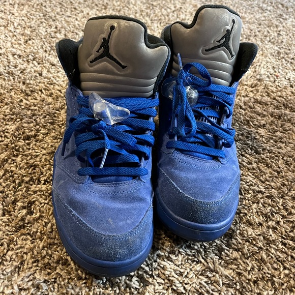 Jordan Blue Suede 5s - Picture 3 of 4
